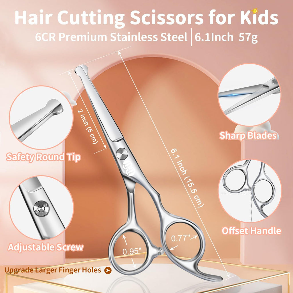 CIICII Kit de tijeras de corte de pelo para niños, juego de tijeras...