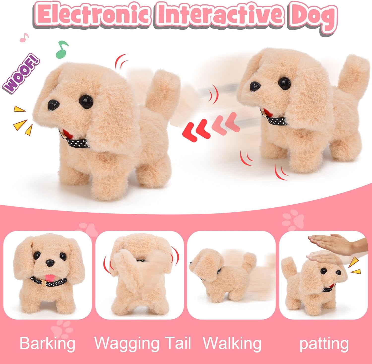 G.C 13 juguetes para perros para niños y niñas, caminando ladrando,...