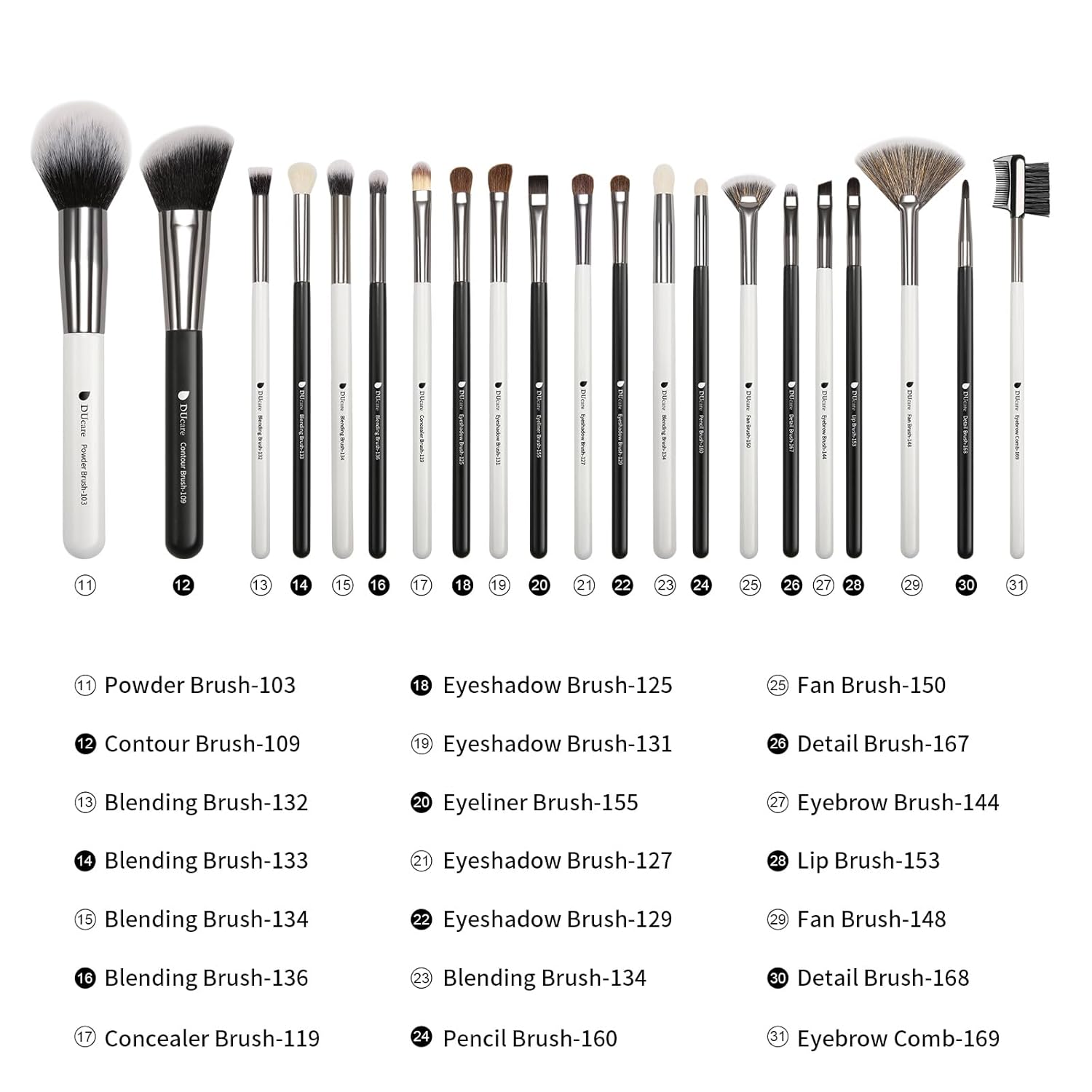 DUcare Juego de brochas de maquillaje profesional, 31 piezas, serie...