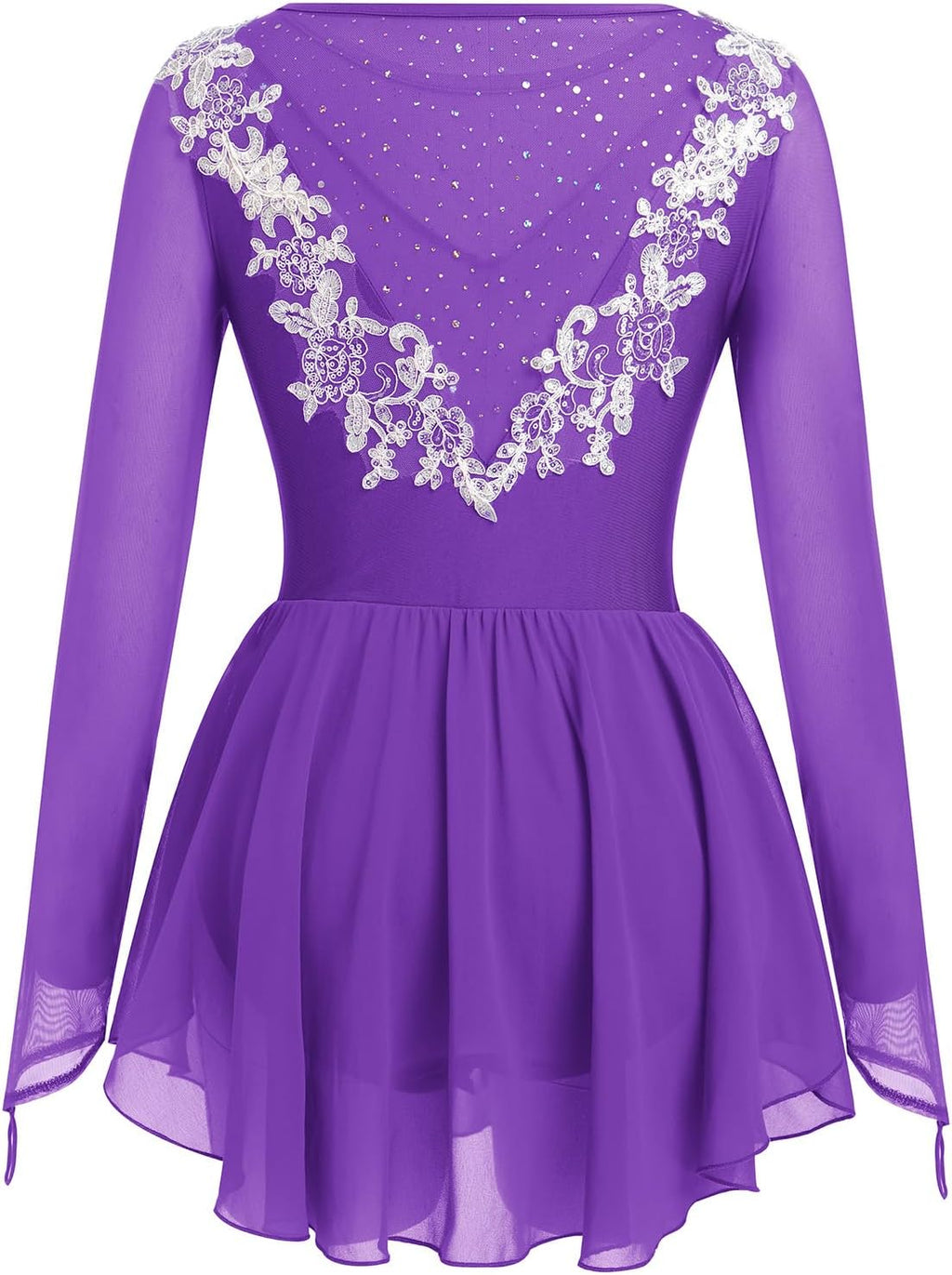 ODASOD - Vestido de patinaje sobre hielo para mujer, malla con bord...