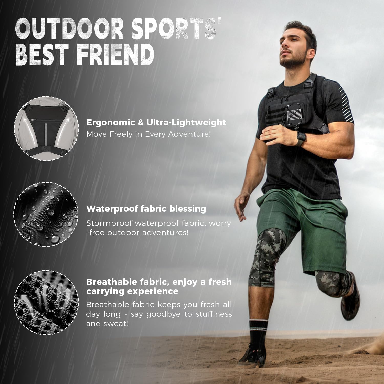 koculemi Bolsa de Pecho para Deportes al Aire Libre para Hombres, F...