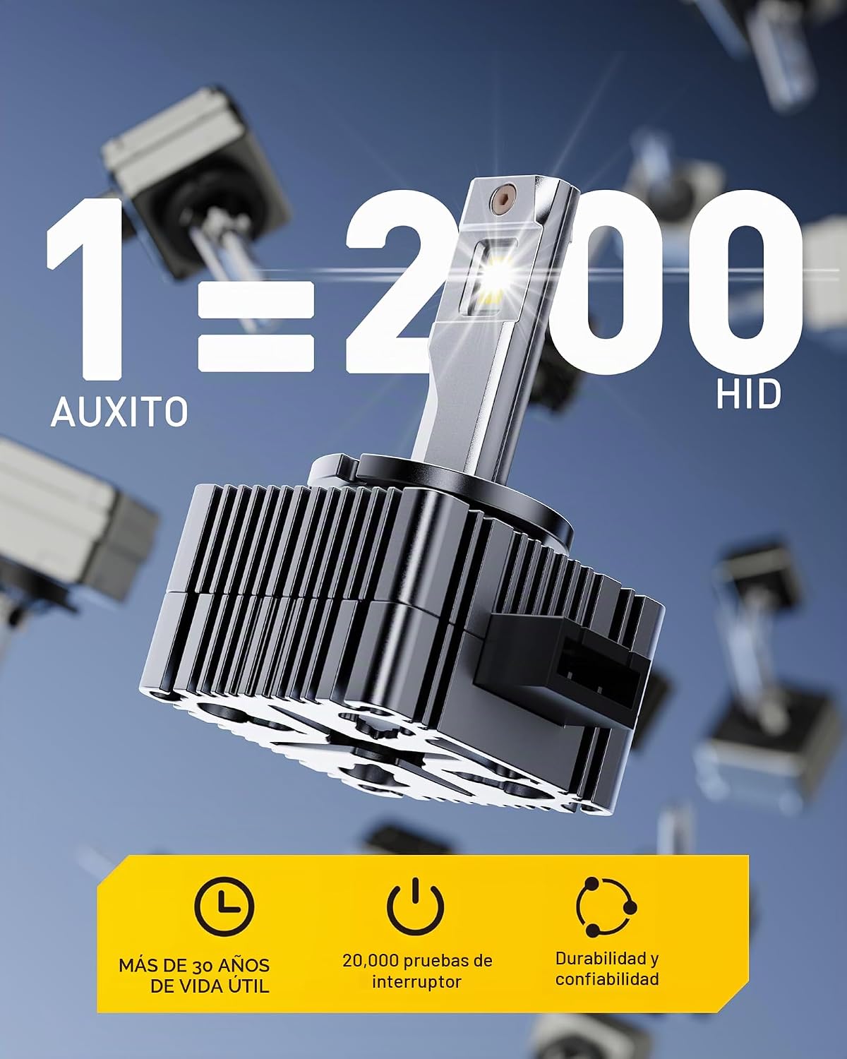 AUXITO Bombillas D3S, 50000LM 6500K blanco frío, reemplazo directo...