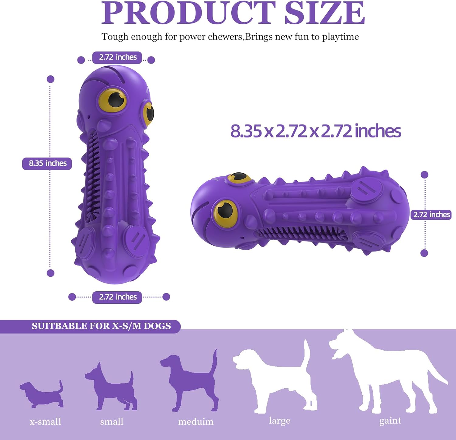 ZIKATON Juguetes chirriantes para perros masticadores agresivos, ju...
