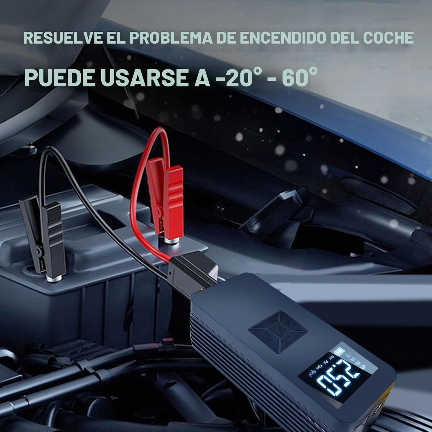 Arrancador con compresor de aire de 14.8V 8000A de pico, arrancador...