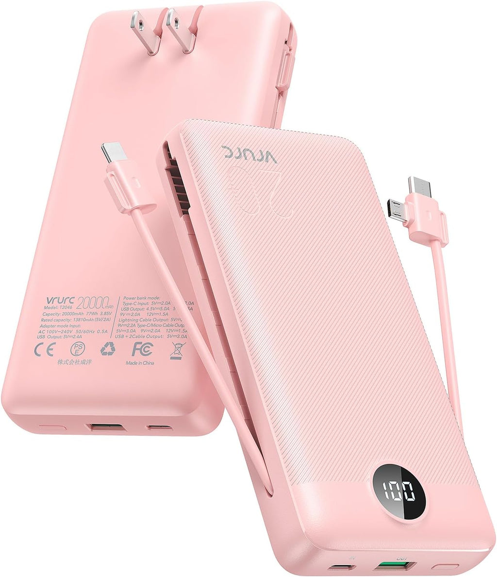VRURC - Cargador portátil de 20000 mAh, banco de energía de carga r...