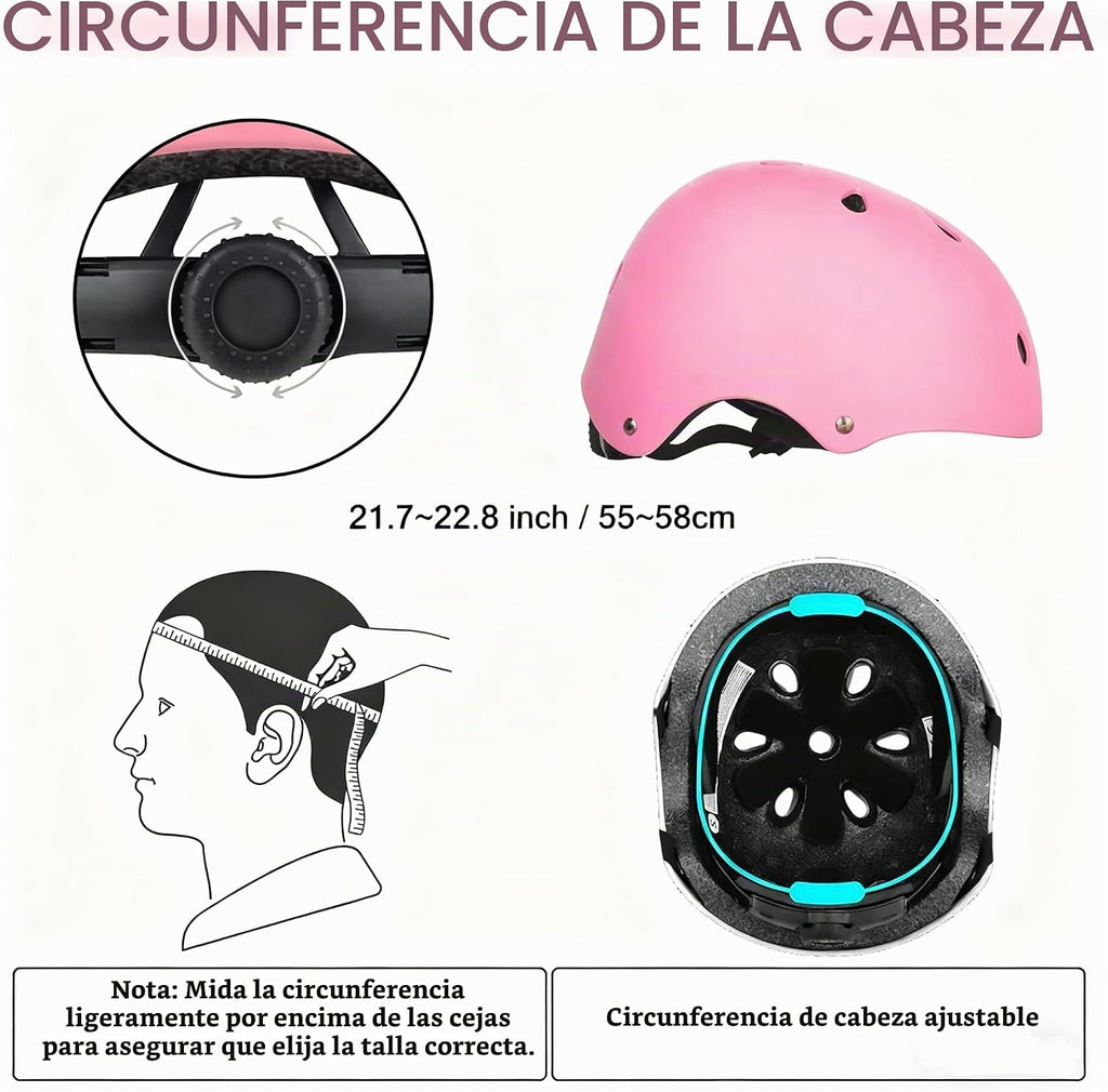WayEee Juego de casco de bicicleta para niños, rodilleras, equipo d...