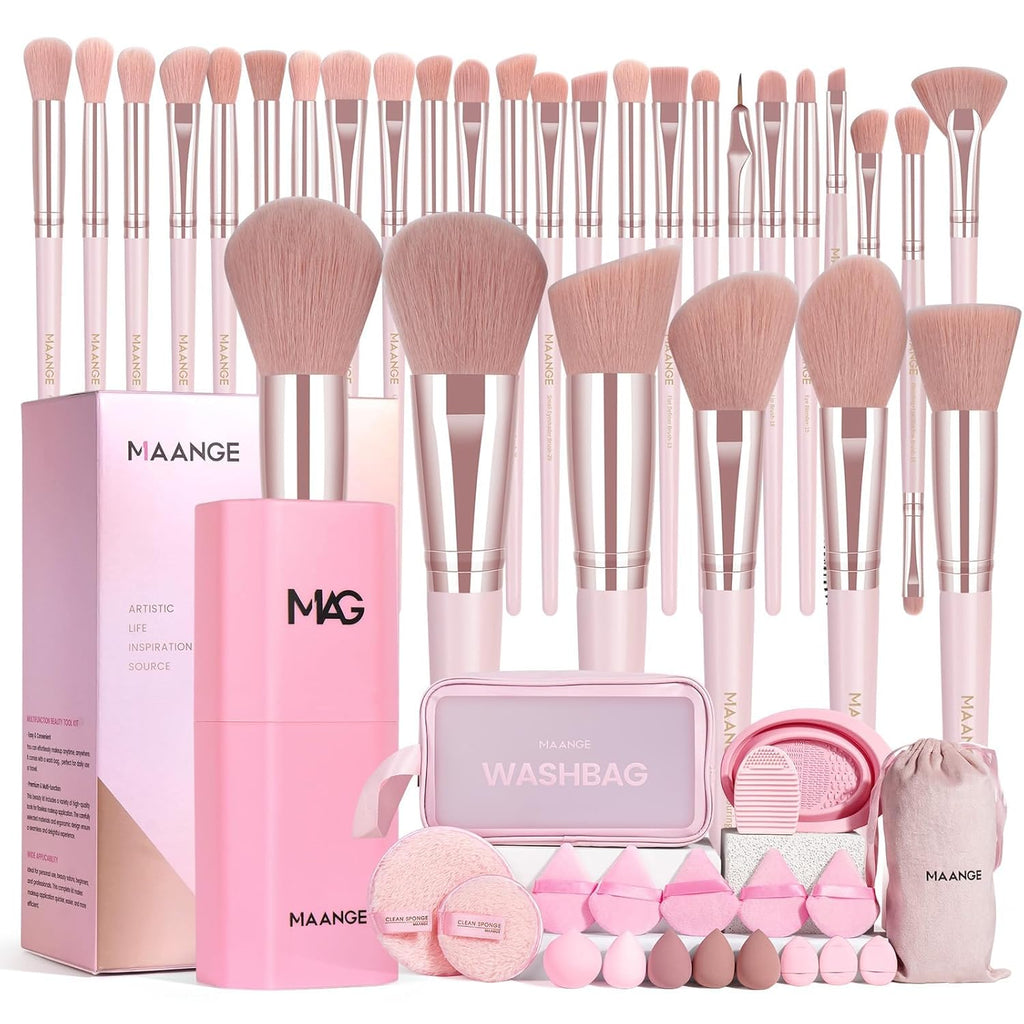 MAANGE Set de brochas de maquillaje 51 PIEZAS, brochas de maquillaj...