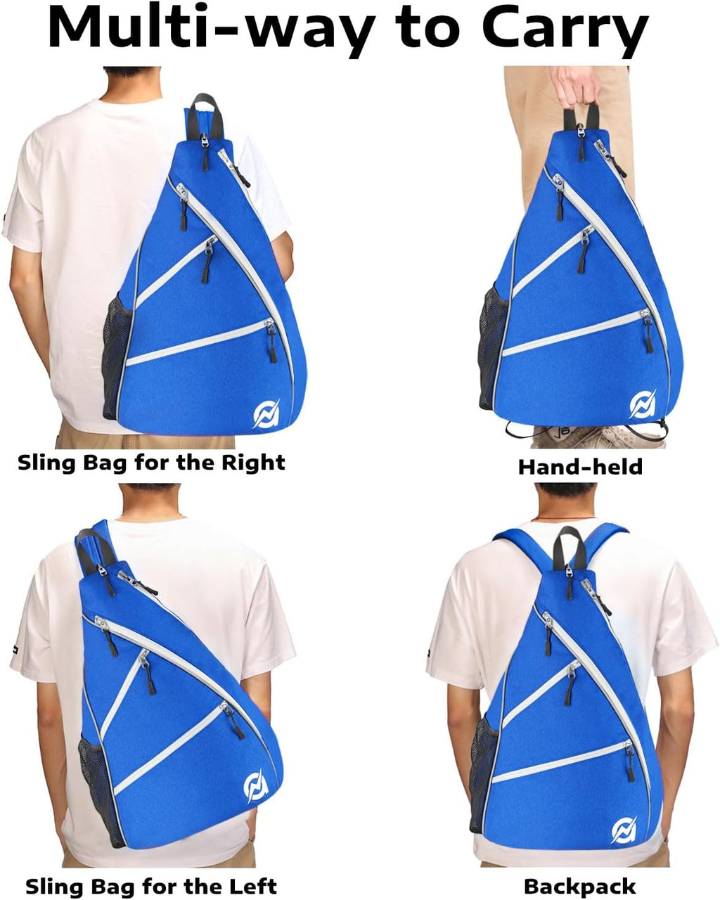 A11N SPORTS Bolsa de Pickleball, Bandolera Reversible con Correa Cr...