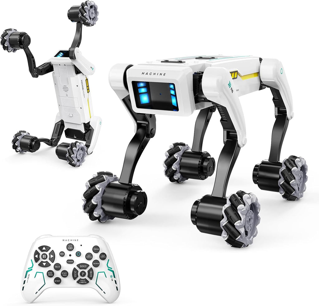 Perro robot inteligente con ruedas, más de 30 acciones biónicas, vo...