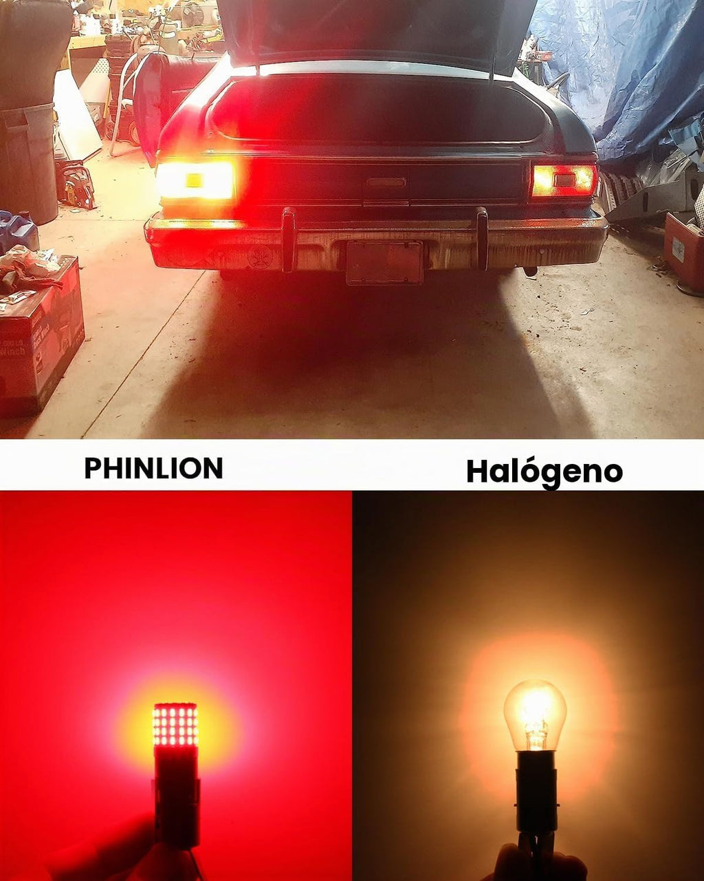 PHINLION 1157 Bombillas LED Rojas, Super Brillantes P28\/8W 2057 23...
