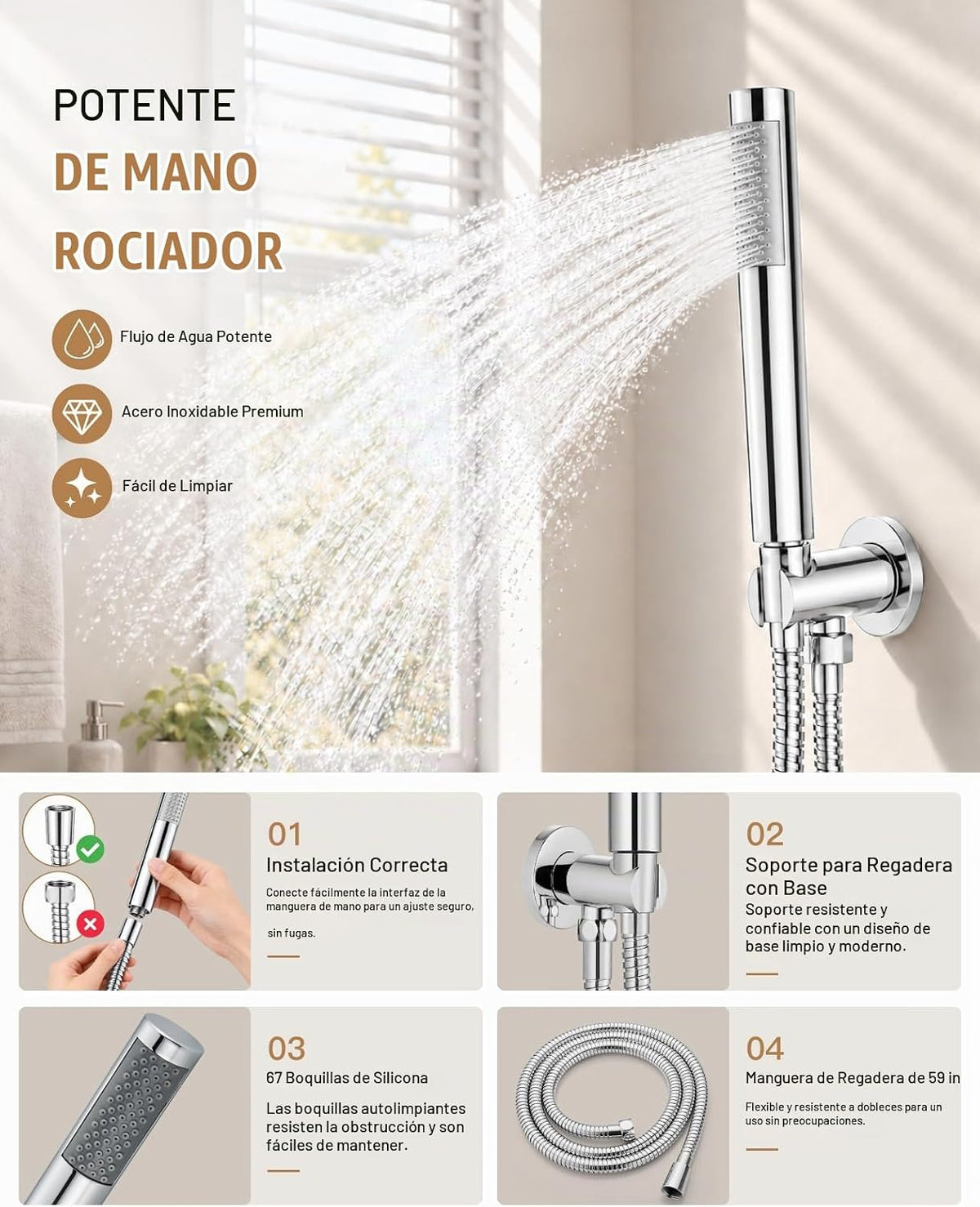 gotonovo Sistema de ducha de lluvia redondo de 10 pulgadas, mezclad...