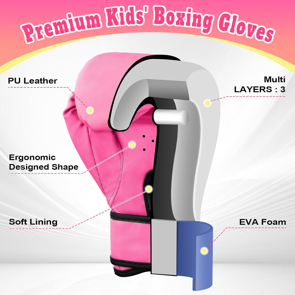 Guantes de boxeo para niños y niñas, guantes de entrenamiento de bo...