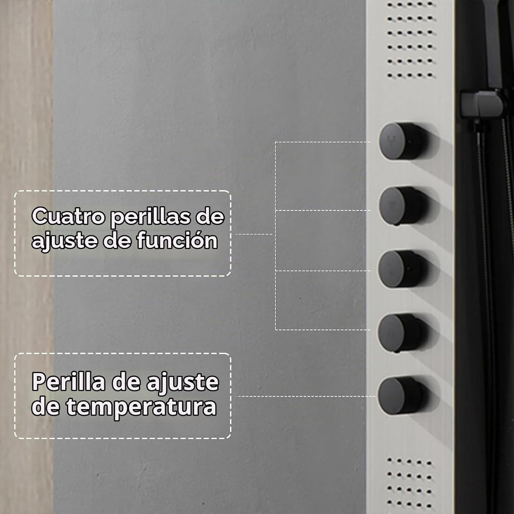 BWE Panel de masaje de ducha 4 en 1, sistema de panel de ducha mult...