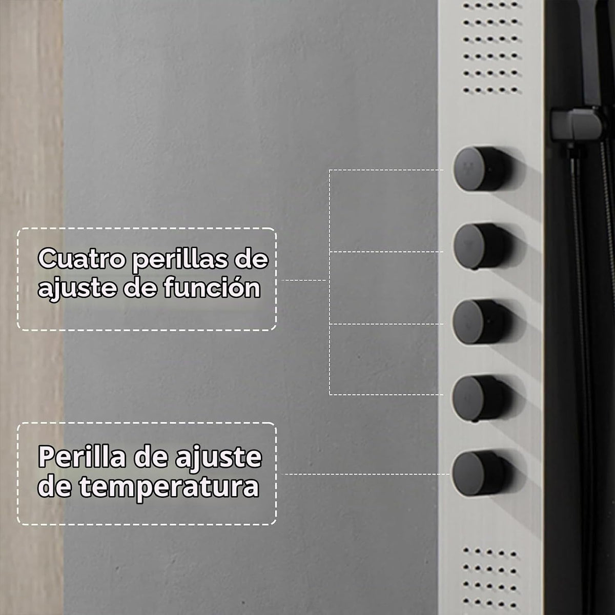 BWE Panel de masaje de ducha 4 en 1, sistema de panel de ducha mult...