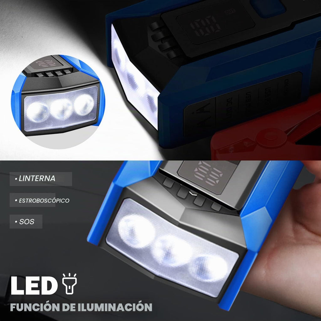 DNA Motoring 12V 2000A Pico Arrancador portátil multifuncional de b...