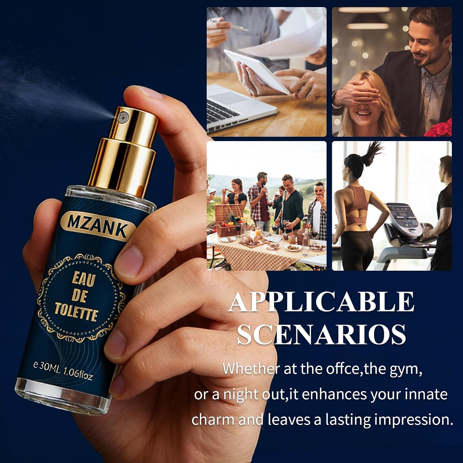 MZANK Paquete de 4 Colonia para Hombre (4x30ml), Perfume para Él, R...
