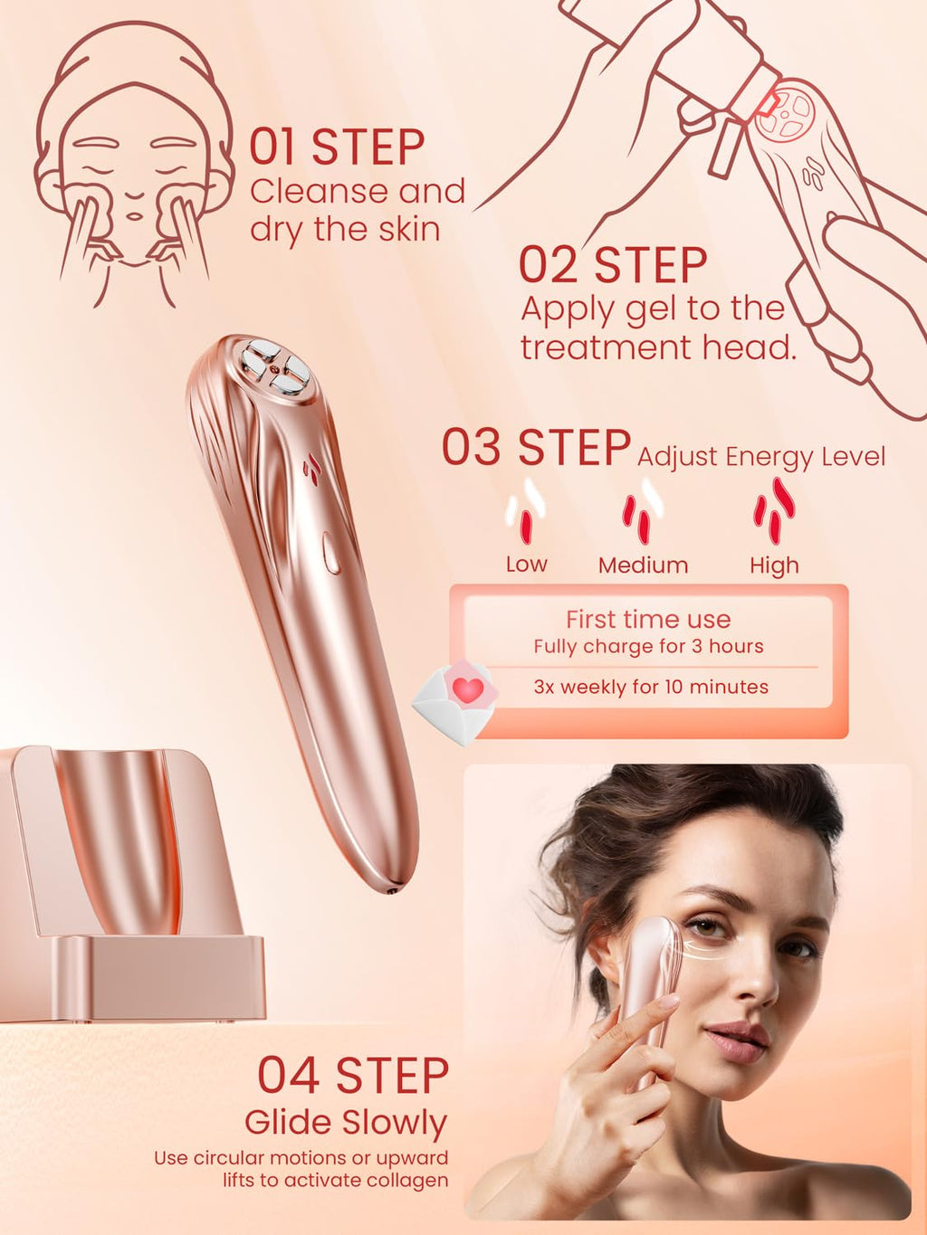 Dispositivo facial de radiofrecuencia RF, máquina RF de 1 MHz para...