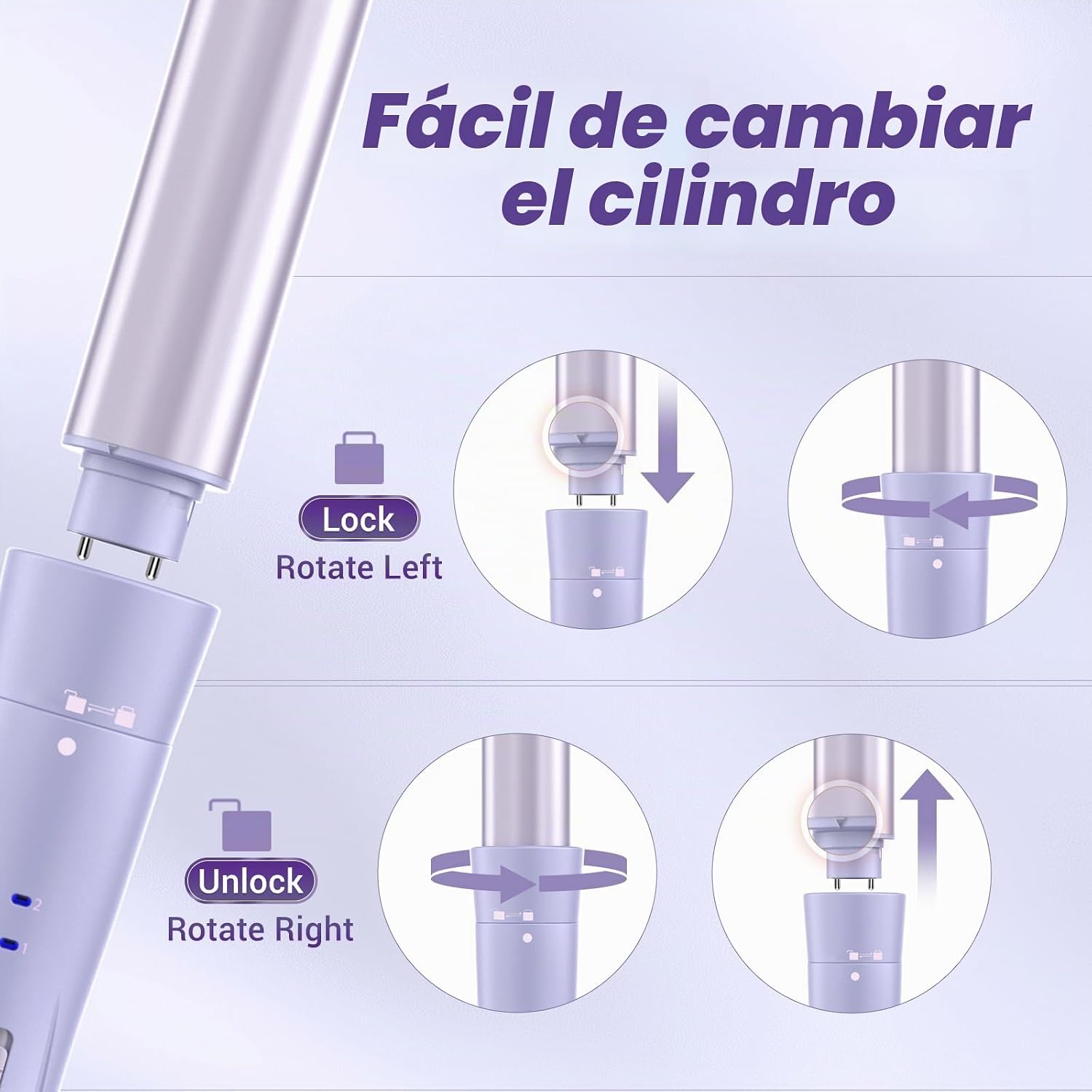 Juego de rizadores 5 en 1 con plancha plana, rizador de pelo de 3 b...