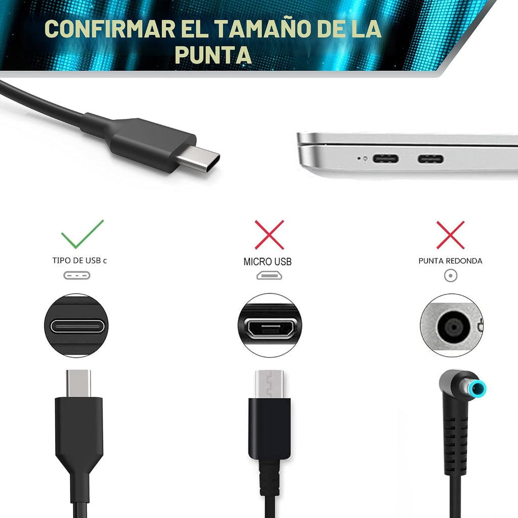 SLE-TECH Cargador universal para Chromebook USB C de 65 W compatibl...