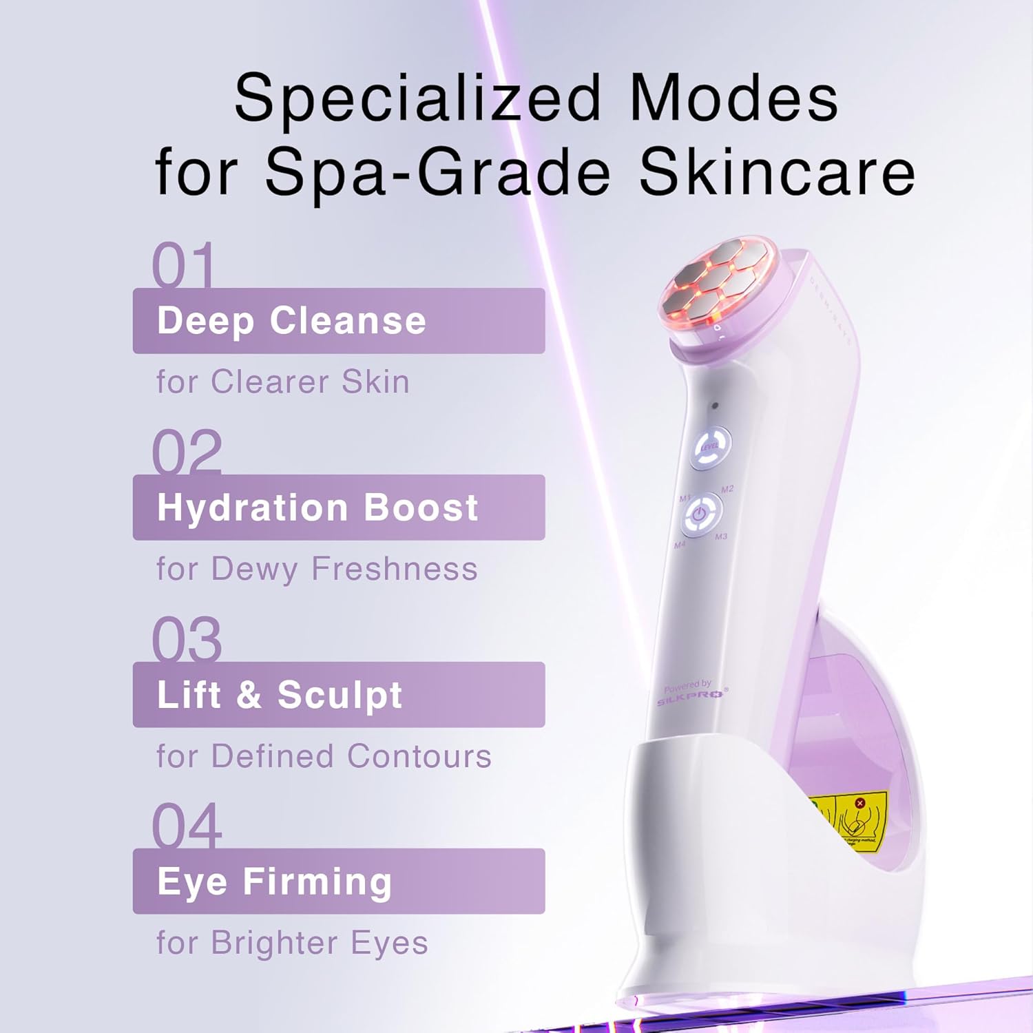 DermRays Dispositivo de microcorriente Multi-RF con luz roja de 650...