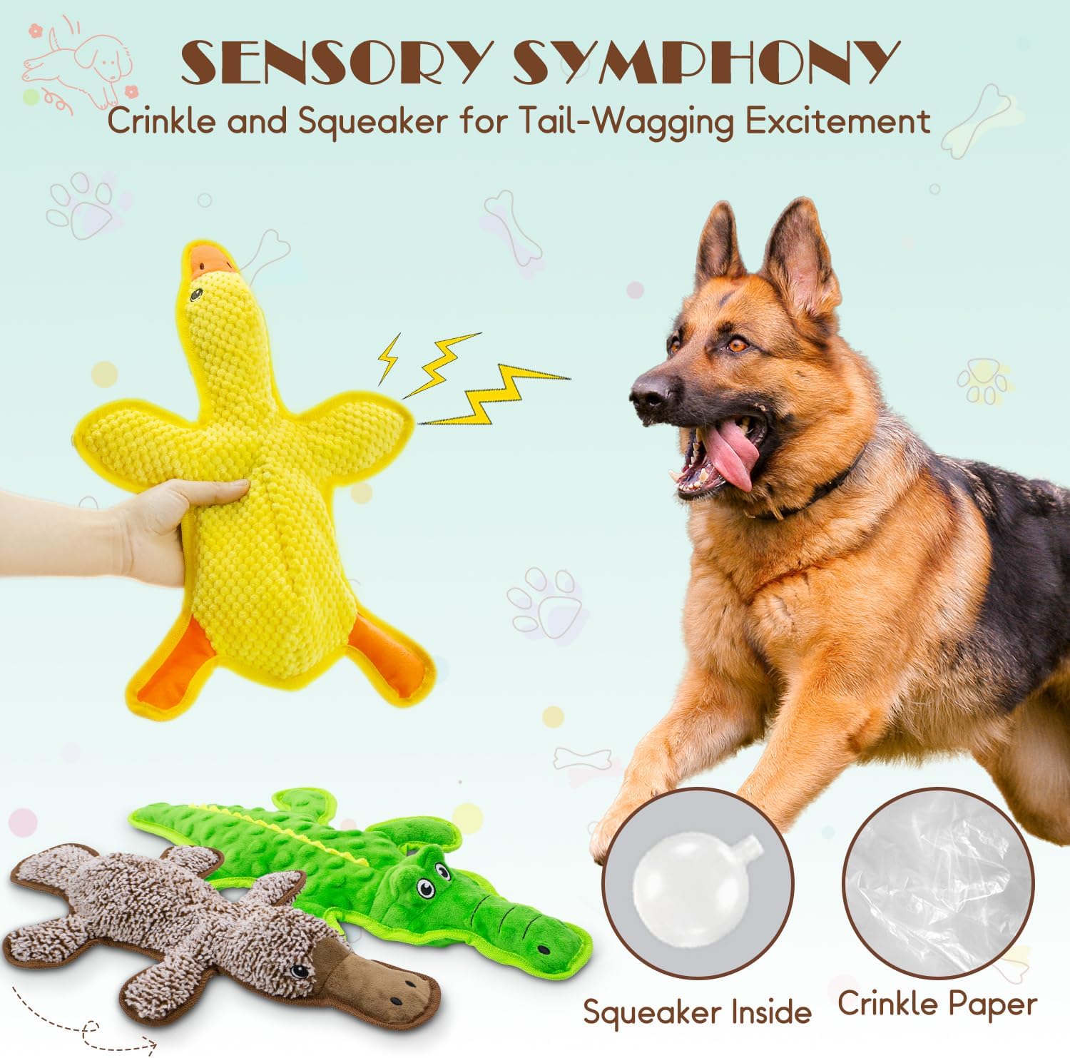 MAOOOOB Juguetes para perros con sonido de chasquido sin relleno -...