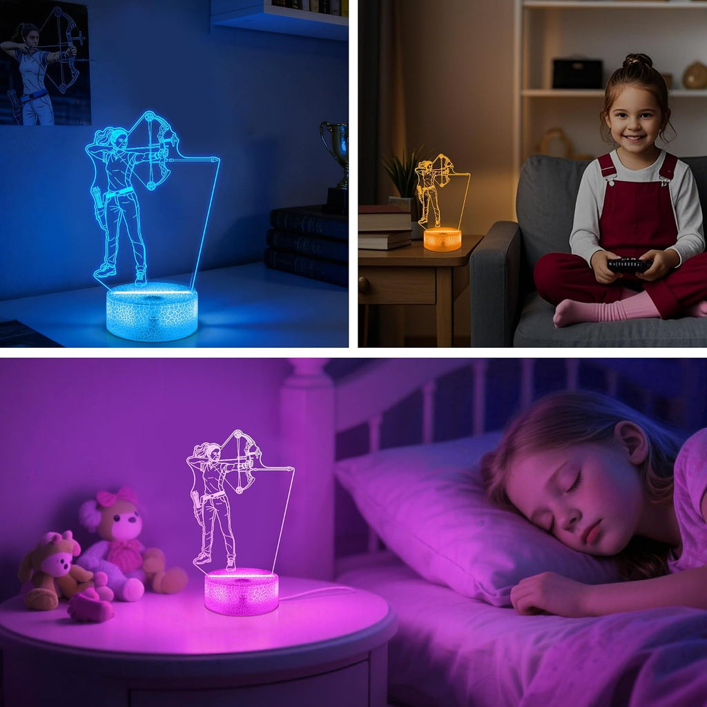 Lámpara de Ilusión 3D de Luz Nocturna para Atletas Femeninas con Co...