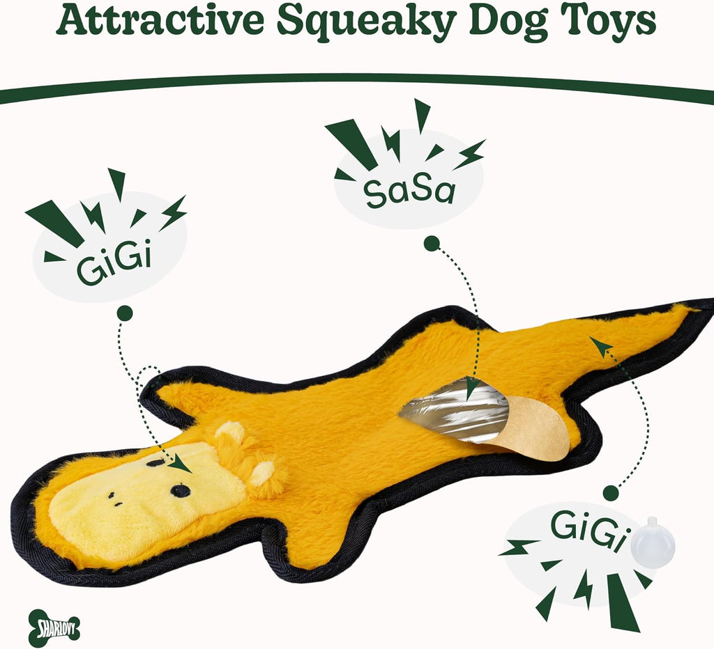 SHARLOVY - Juguetes para perros sin relleno crujientes y chillones,...