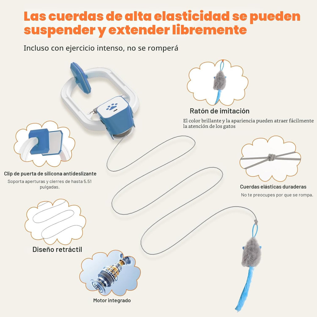 HAPPYCODE Juguete interactivo para gatos, pájaro aleteado y pluma g...