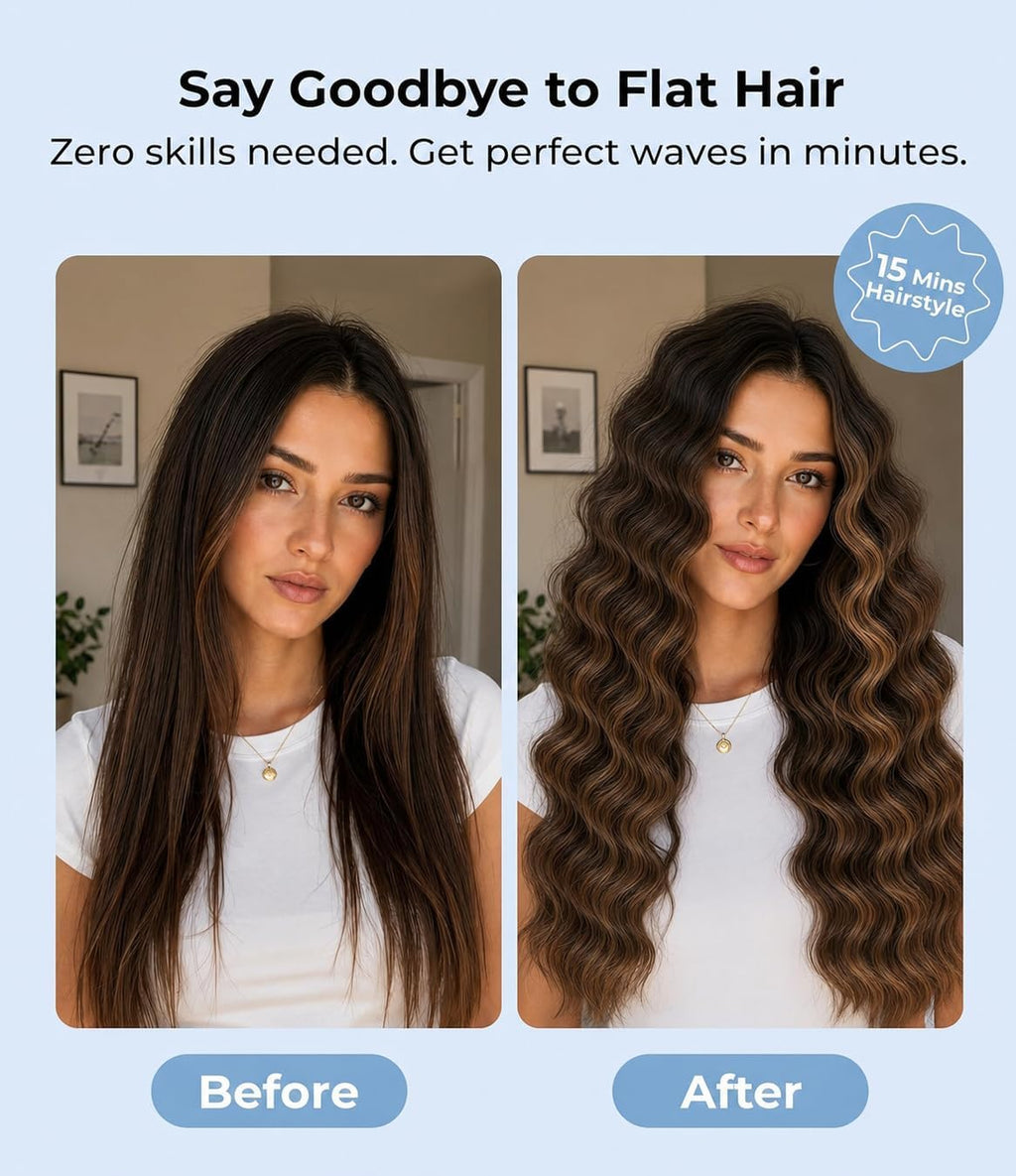 Farery Hair Waver rizador de onda profunda para mujer - 1,25 pulgad...