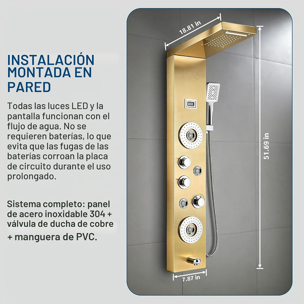 ELLO&amp;ALLO Sistema de Torre de Panel de Ducha de Acero Inoxidabl...