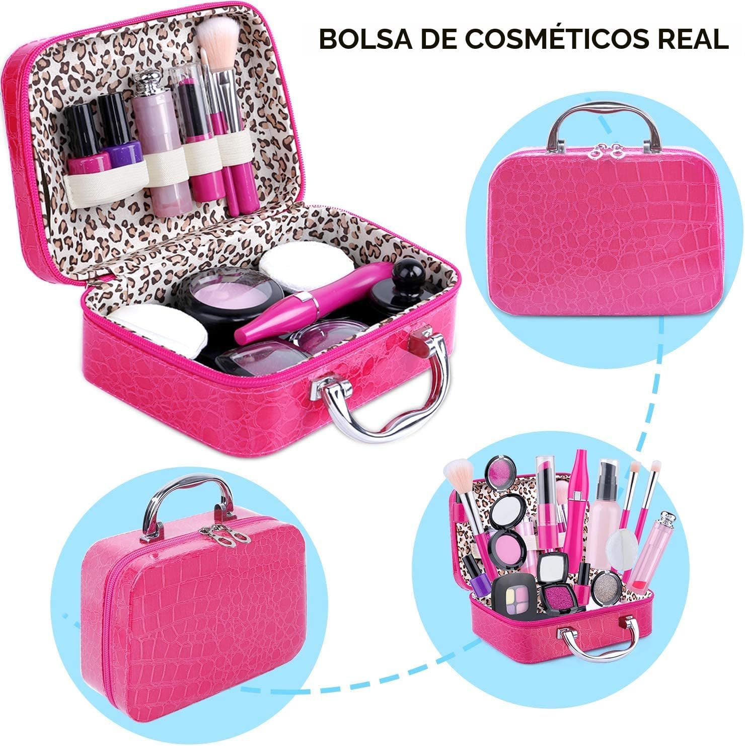 Tepsmigo Kit de Maquillaje de Simulación para Niñas, Juego de Maqui...