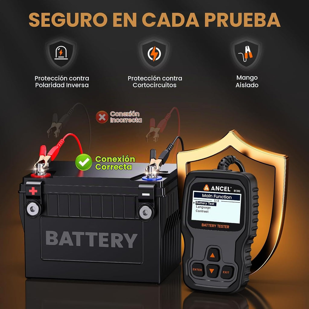ANCEL BT310 - Probador de batería de coche de 12 V 24 V, probador d...