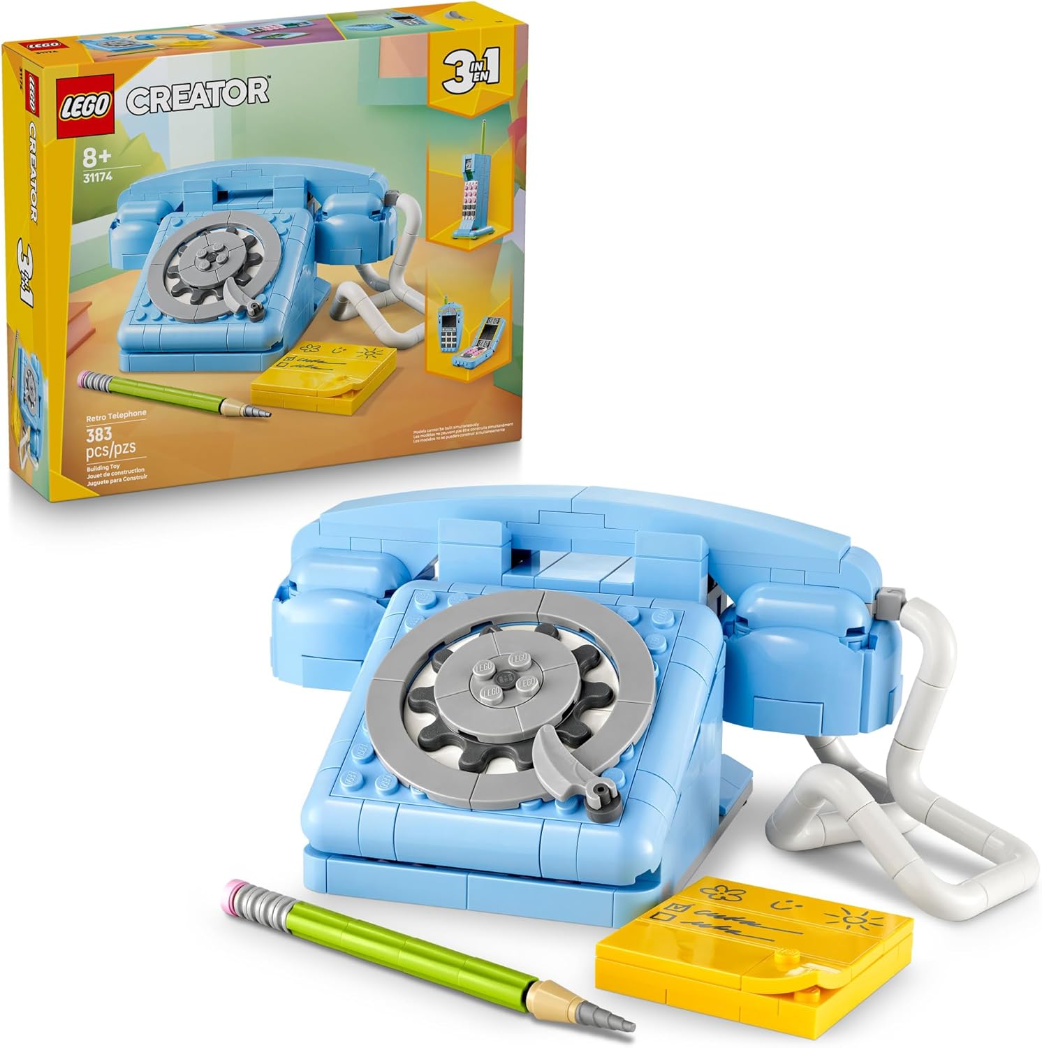 LEGO Creator 31174 - Teléfono retro 3 en 1 para niños, decoración d...
