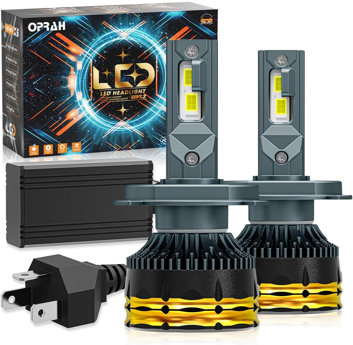 Oprah Bombillas LED H4\/9003\/HB2, luz base P43t de alto brillo, pa...