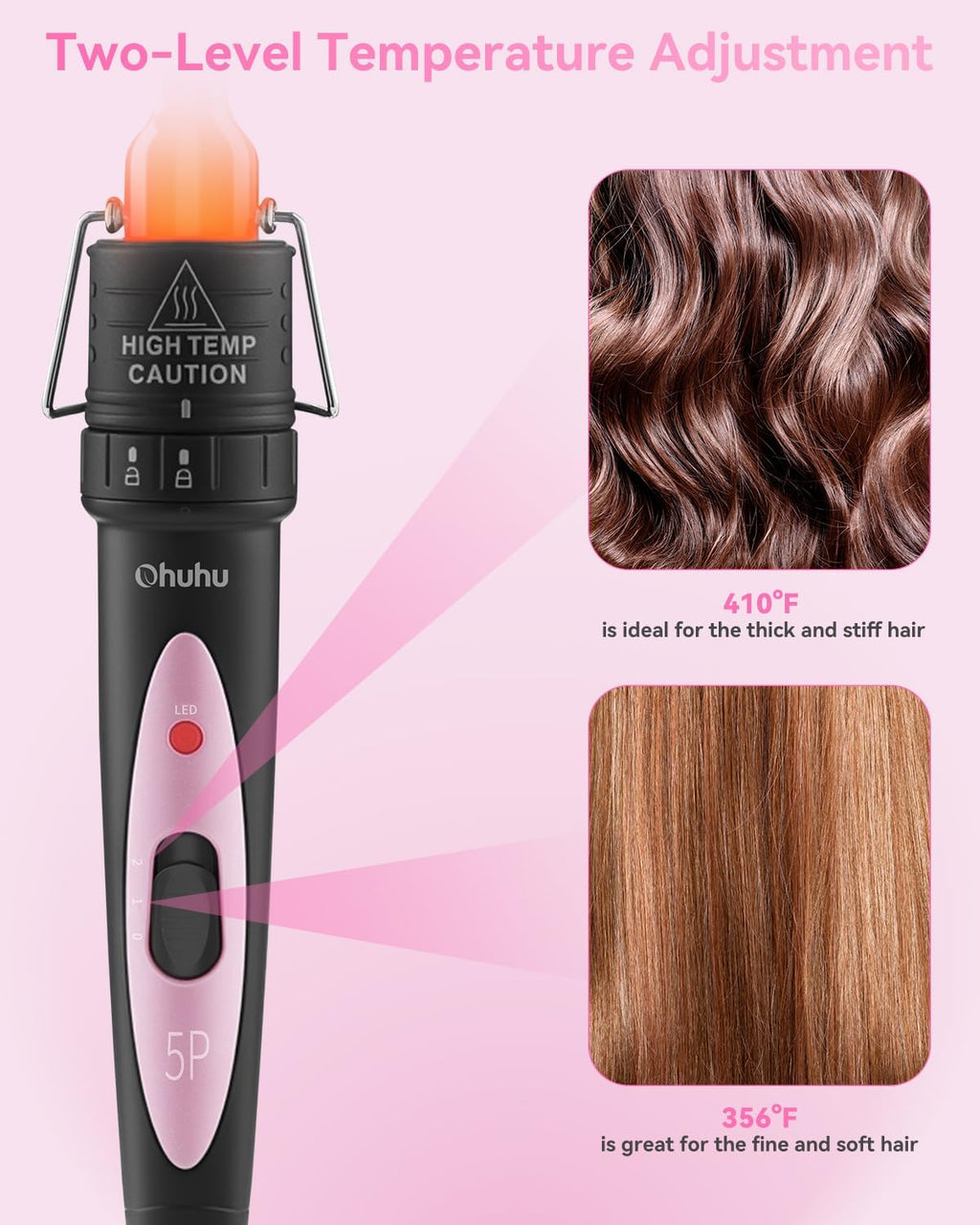 Set de rizadores 5 en 1: Vaina de rizador de cabello Ohuhu 5 piezas...