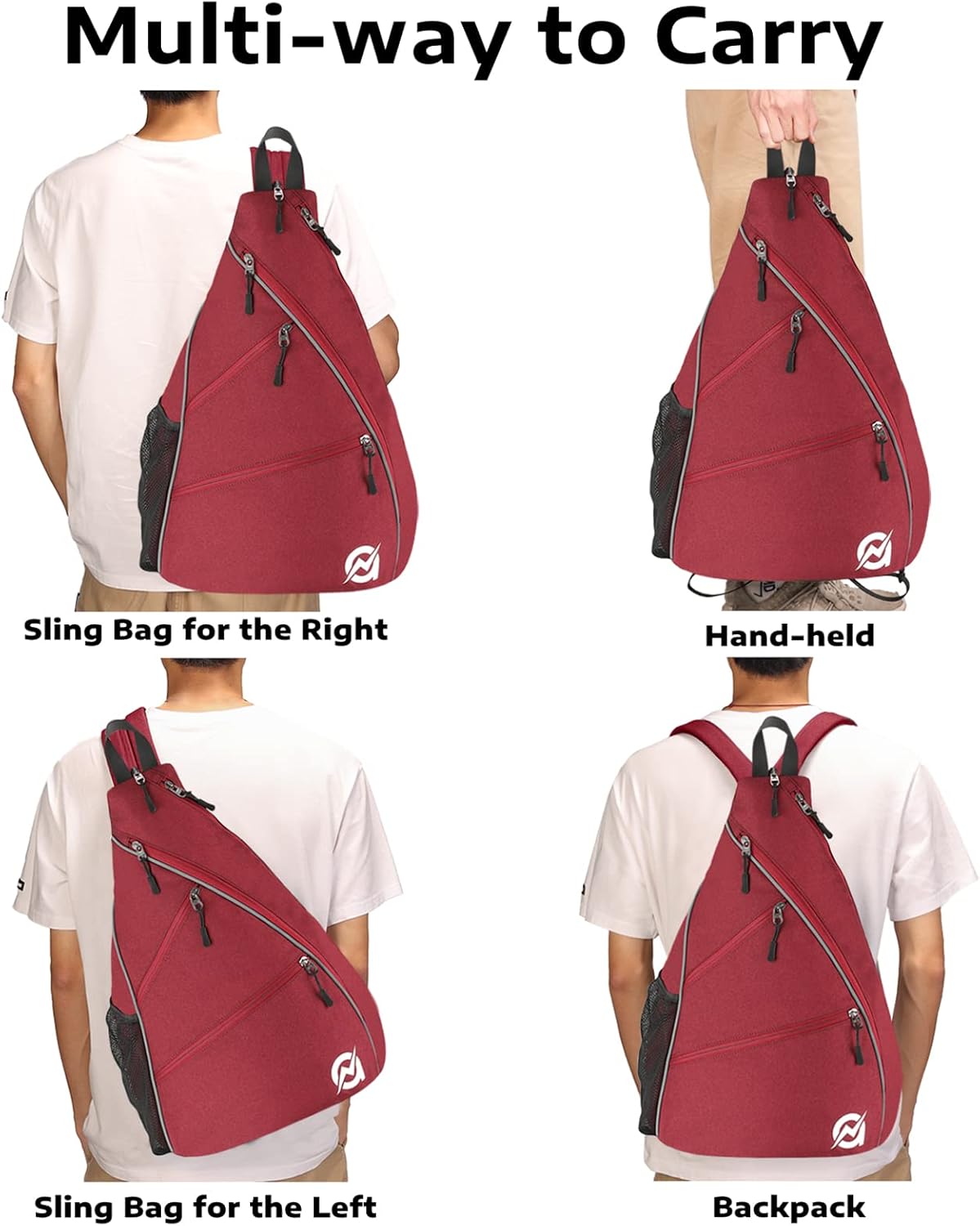 A11N SPORTS Bolsa de Pickleball, Bandolera Reversible con Correa Cr...