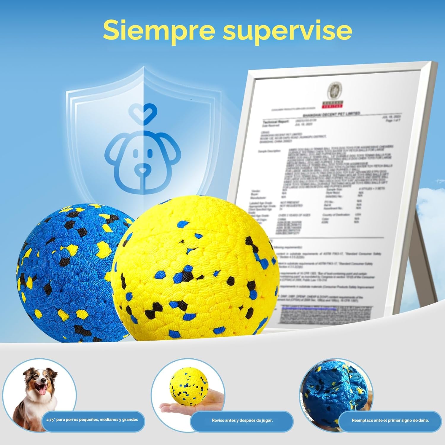 Kimee Pelotas de Tenis para Perros Juguetes para Perros para Mastic...