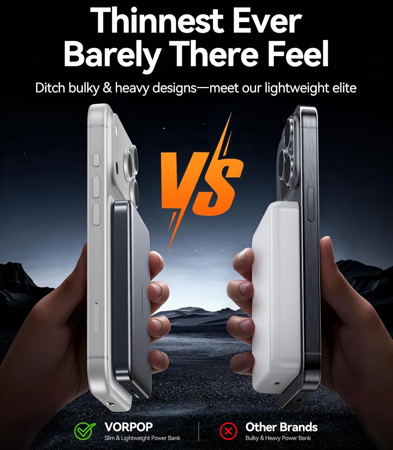 VORPOP Magsafe - Cargador portátil para iPhone, batería magnética u...