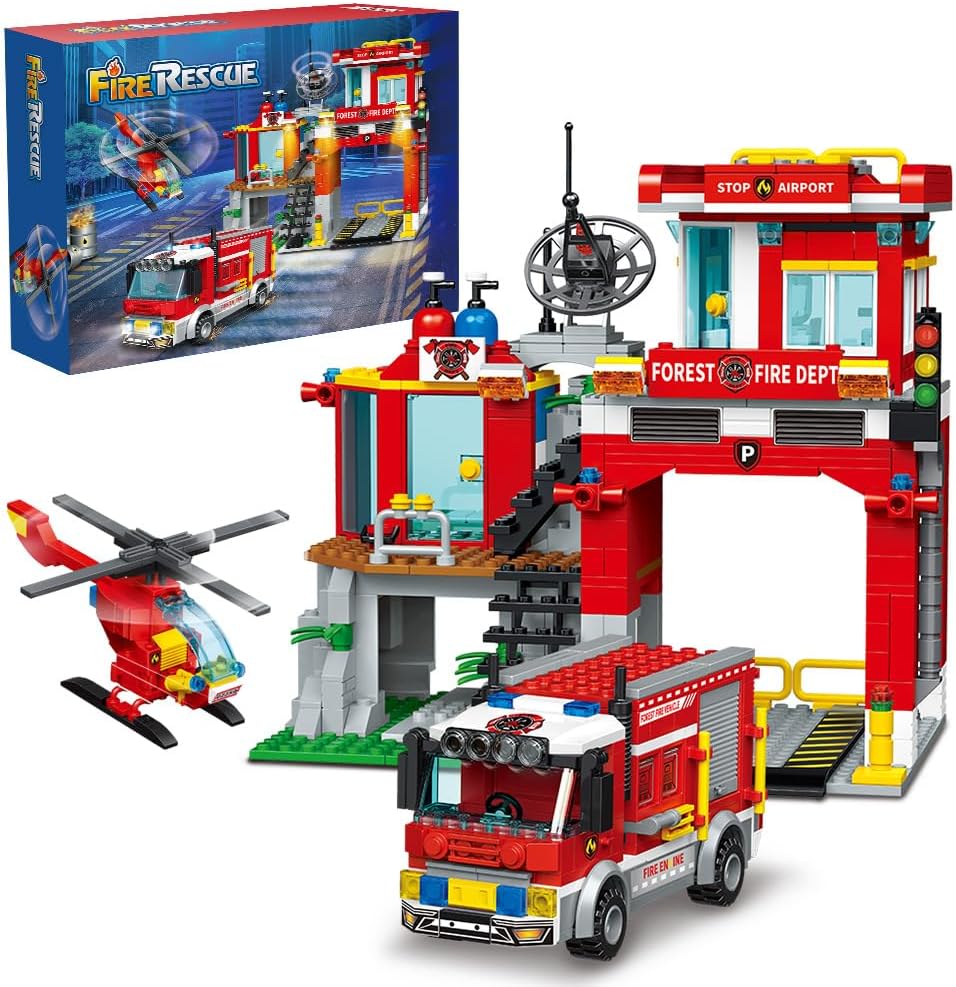 MindBox City Fire Rescue - Juego de construcción con estación de bo...
