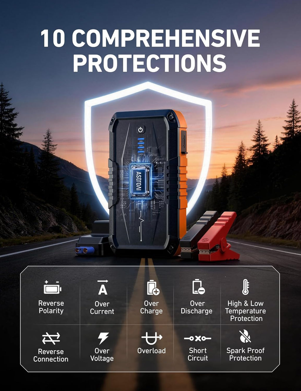 AstroAI Arrancador de batería de coche S8, batería de arranque de c...