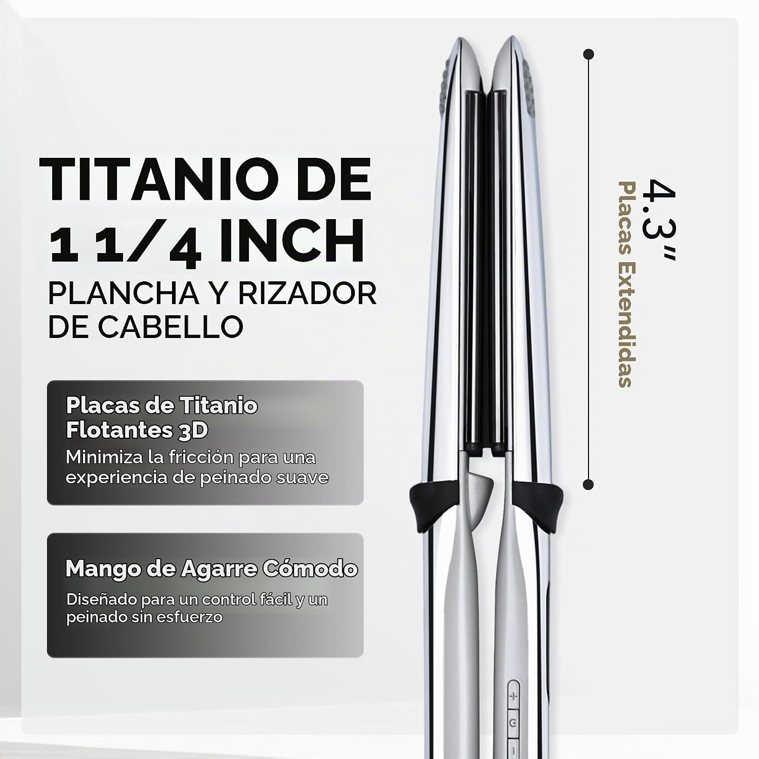 Rozamor - Plancha plana de titanio profesional, plancha y rizador d...