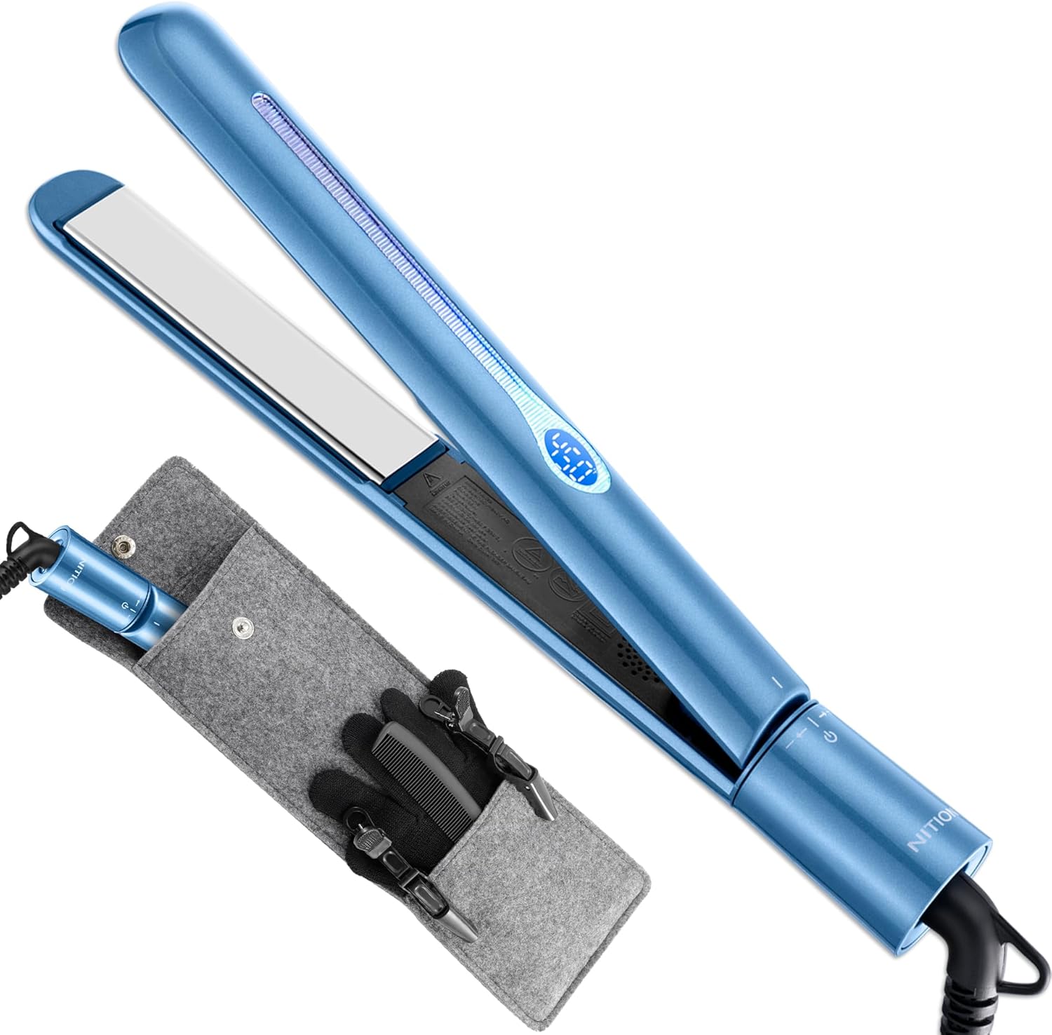 NITION Nano Titanium Alisador de pelo de 1 pulgada Placa de calenta...
