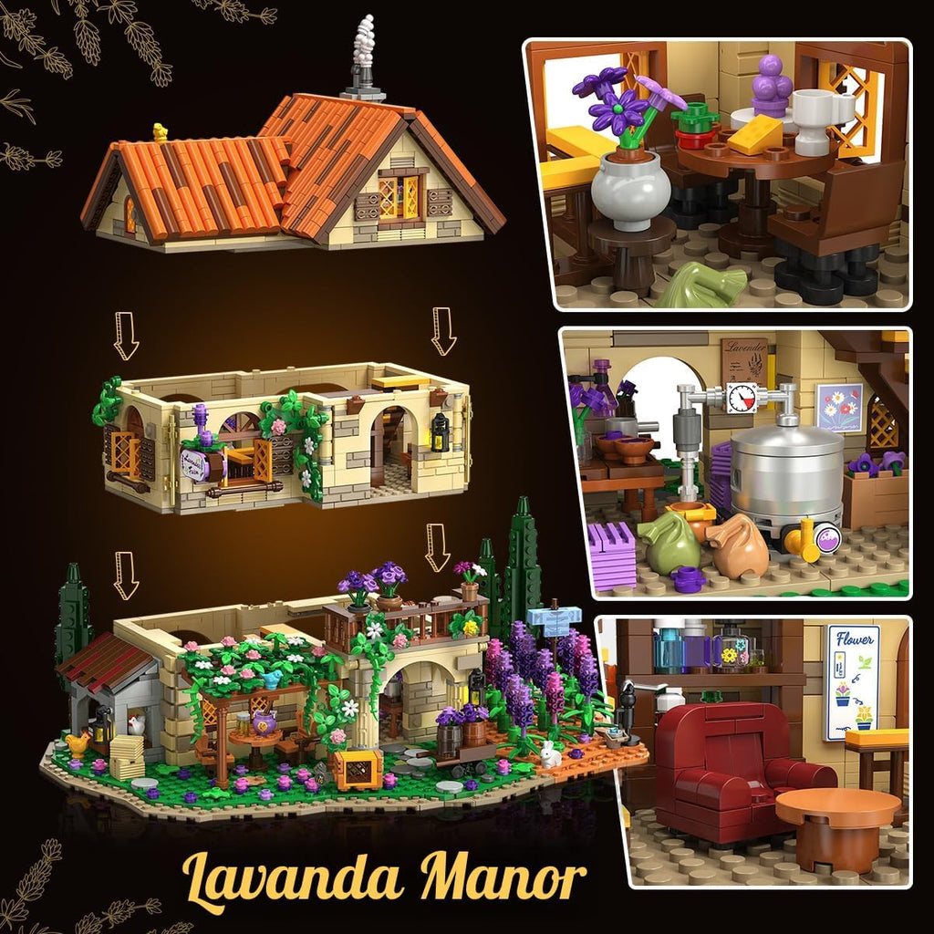 INSOON Lavender Manor House - Juego de construcción de casa con luc...