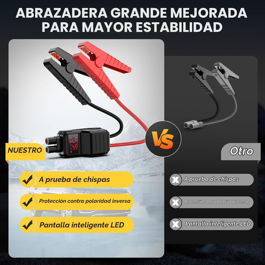 Arrancador de batería para automóvil con compresor de aire, paquete...