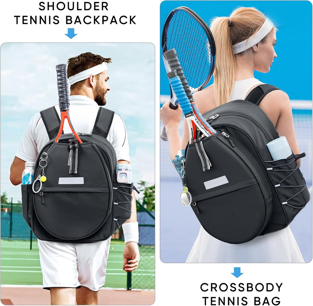 SPORJET Mochila de Tenis con Soporte para 2 Raquetas, Bolsa de Raqu...