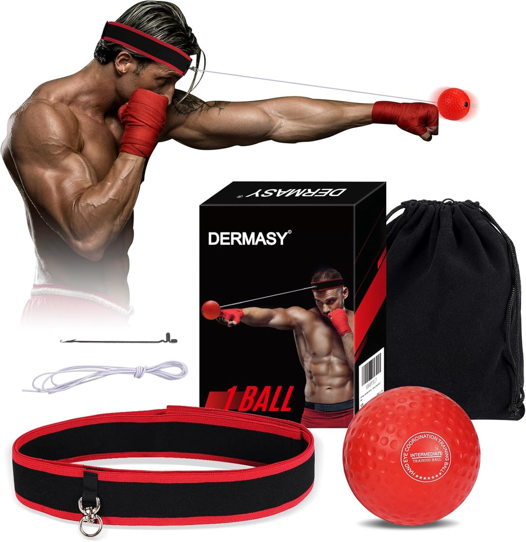 Dermasy - Pelota de reflejos de boxeo mejorada, pelota de entrenami...
