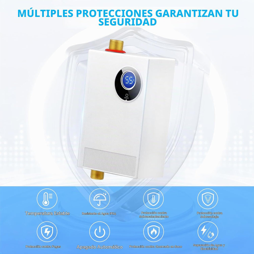 Calentador de agua eléctrico sin tanque de 110 V, 3000 W debajo del...