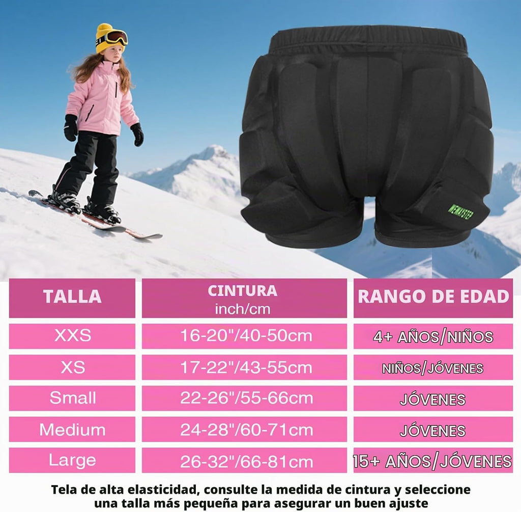 Pantalones cortos acolchados para niños con cremallera, almohadilla...