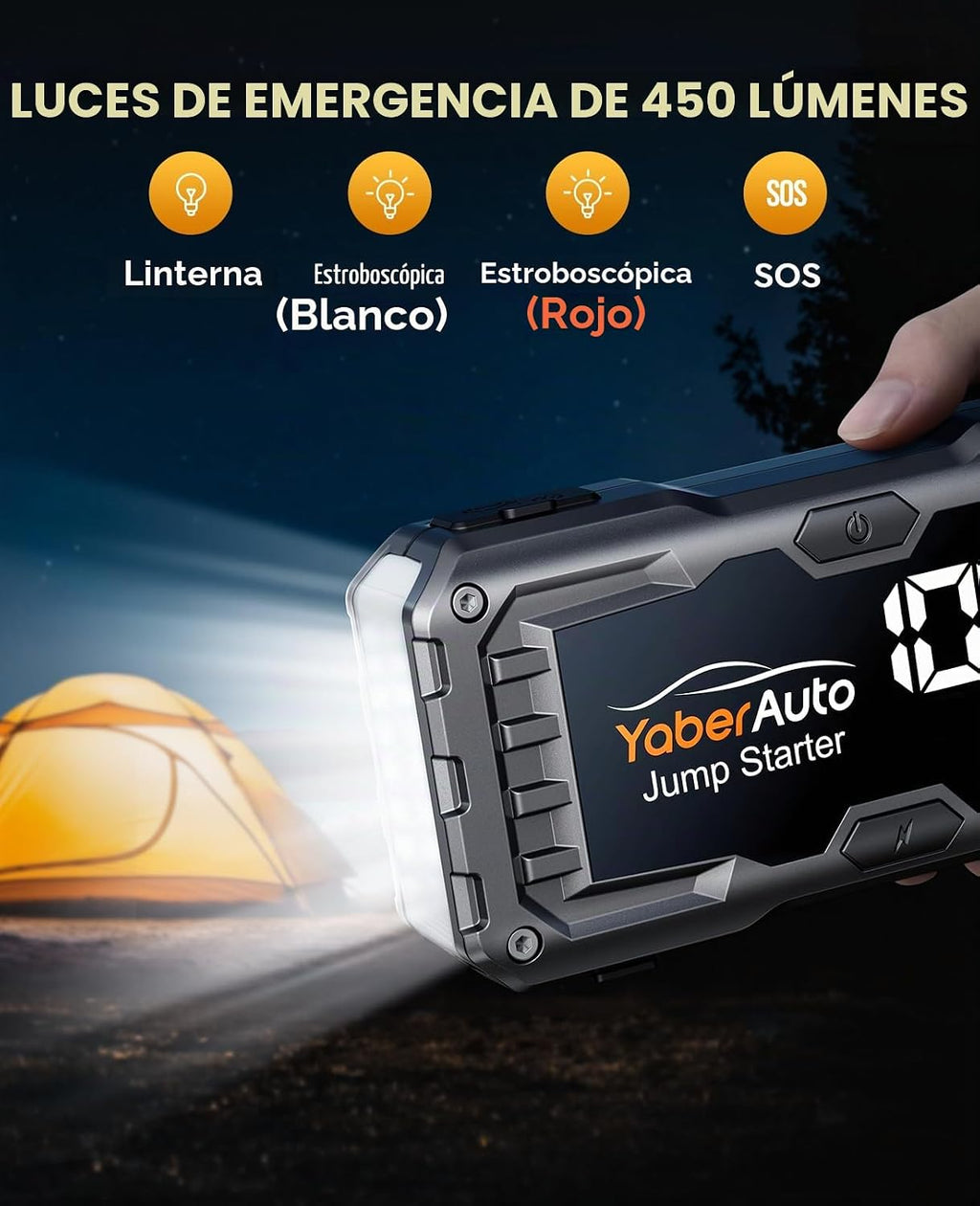 YaberAuto - Batería de arranque de coche portátil 5500A (10.0 L de...