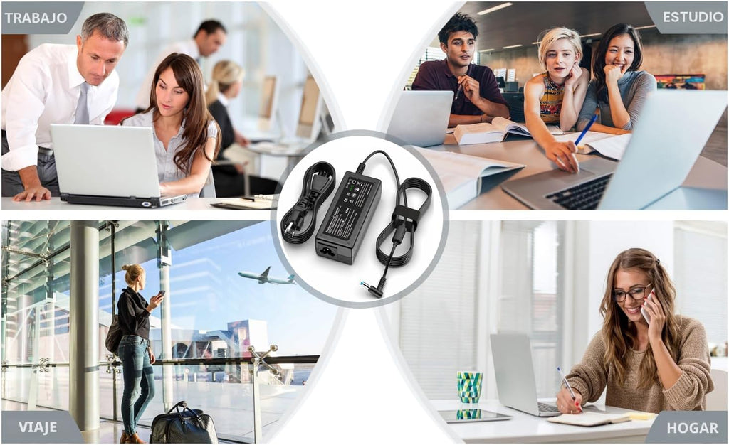 PIOEVTKA Reemplazo para cargador portátil HP 65W 45W cargador de co...